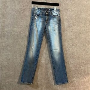 Vigoss Low Mid Rise London Straight Retro 90s Distressed Jeans 2000s